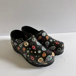 Sanita Clogs Dexter Prof Sugar Skull Print Size 36 EU 6 US